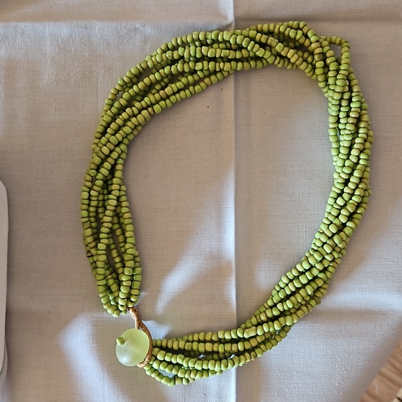 Gorgeous sage green handmade beaded choker. Worn 2xs only. Like new.💚 - Picture 3 of 7